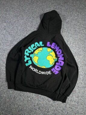 Lyrical Lemonade Worldwide 🌍Fleece Pullover Hoodies Men's Size S Black